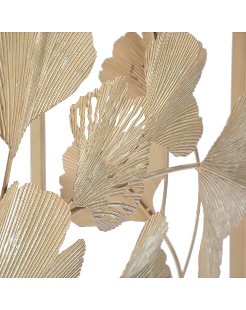 Table console en fer à feuilles dorée - 108x36.5x80 cm