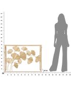 Table console en fer à feuilles dorée - 108x36.5x80 cm