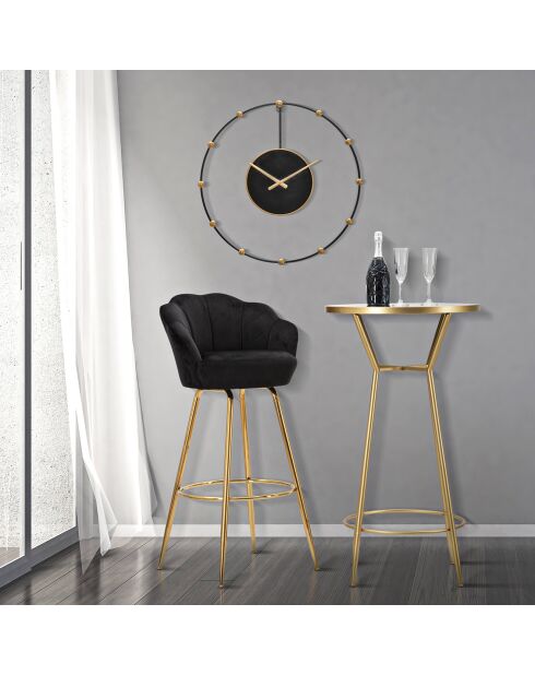Tabouret de bar vienne noir - 55x53x110 |Hauteur siège 90 cm|Hauteur pieds 76 cm