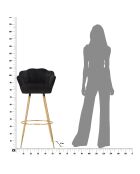 Tabouret de bar vienne noir - 55x53x110 |Hauteur siège 90 cm|Hauteur pieds 76 cm
