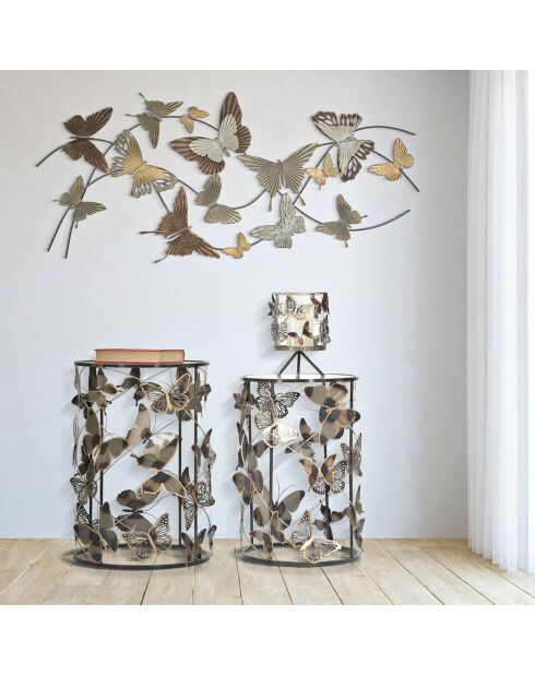 2 mesas con forma de mariposa negra