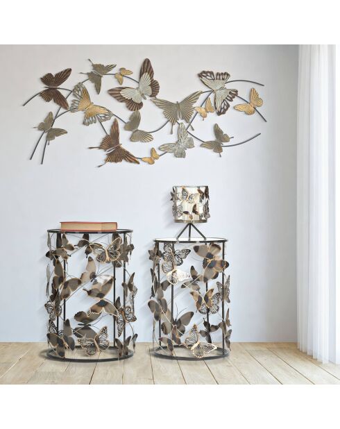 2 Tables papillons noires