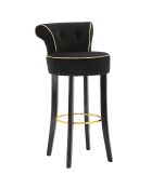 Tabouret de bar lounge noir - 46x48x96 cm