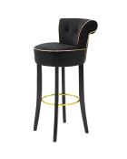 Tabouret de bar lounge noir - 46x48x96 cm