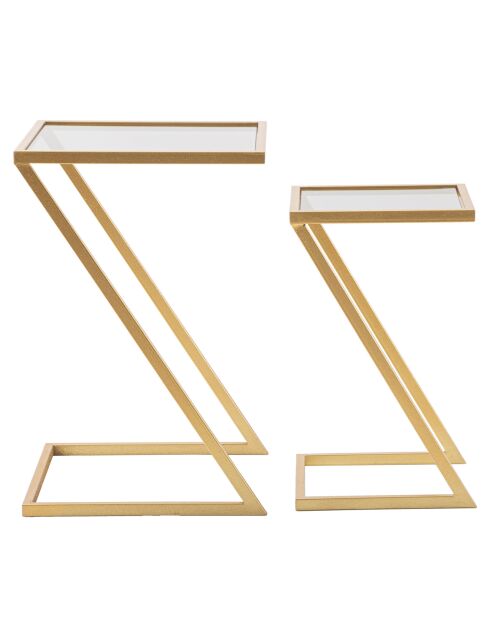 2 mesas pequeñas en Z doradas