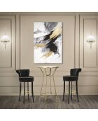 Tabouret de bar lounge noir - 46x48x96 cm