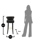 Tabouret de bar lounge noir - 46x48x96 cm