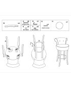 Tabouret de bar lounge noir - 46x48x96 cm