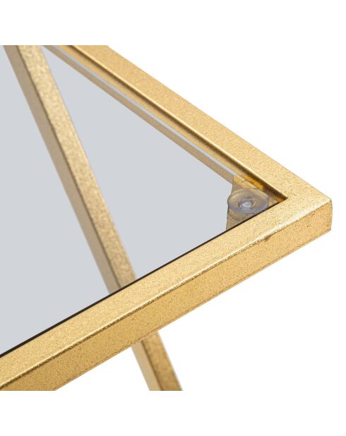 2 mesas pequeñas en Z doradas