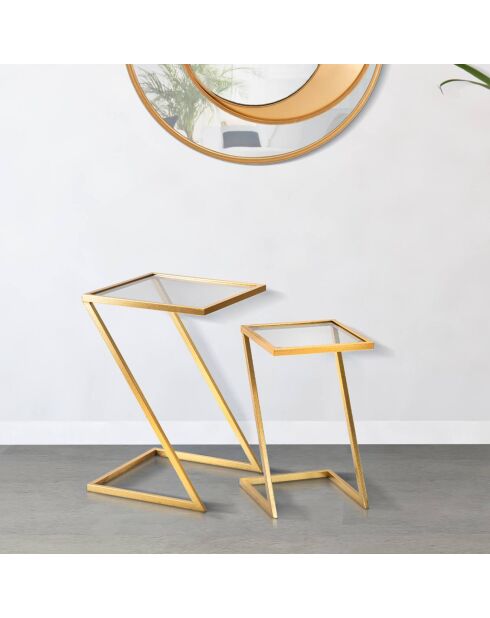 2 Petites tables Z dorées