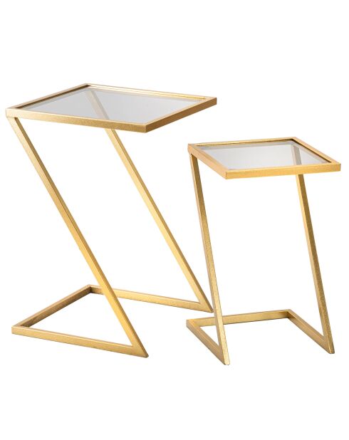2 mesas pequeñas en Z doradas