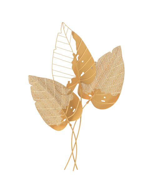 IJzeren wanddecoratie gouden herfstbladeren - 53x4x84,5 cm