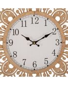 Horloge murale carving dorée - D. 60x4.5 cm
