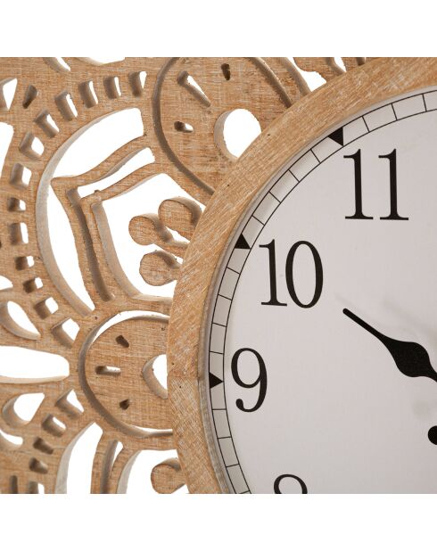 Horloge murale carving dorée - D. 60x4.5 cm