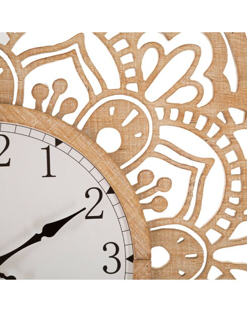 Horloge murale carving dorée - D. 60x4.5 cm