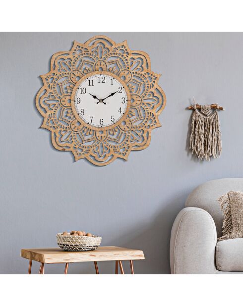 Horloge murale carving dorée - D. 60x4.5 cm
