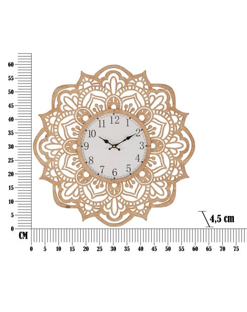 Horloge murale carving dorée - D. 60x4.5 cm