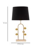 Lampe à poser bulle noire - D. 32.5x61 cm