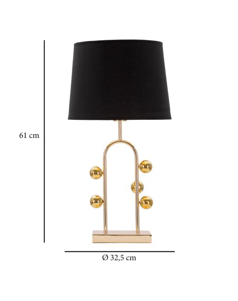 Lampe à poser bulle noire - D. 32.5x61 cm