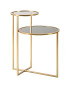 Petite table 2 niveaux dorée - 50x40x60.5 cm