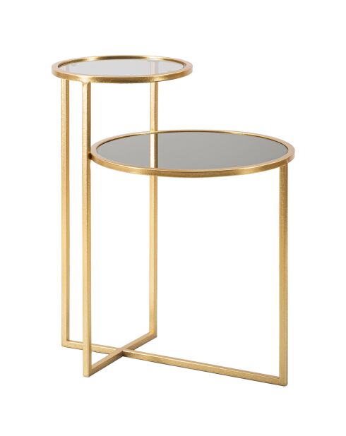 Petite table 2 niveaux dorée - 50x40x60.5 cm