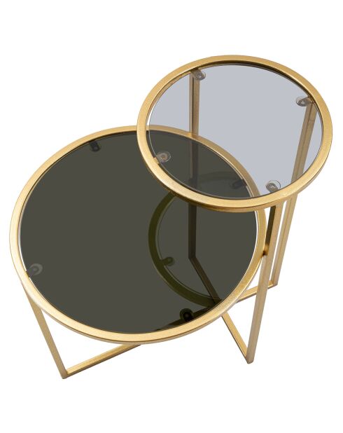 Petite table 2 niveaux dorée - 50x40x60.5 cm