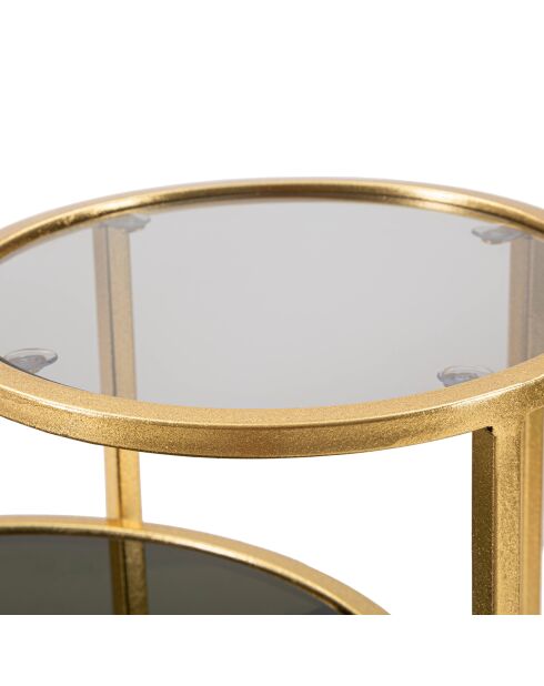 Petite table 2 niveaux dorée - 50x40x60.5 cm