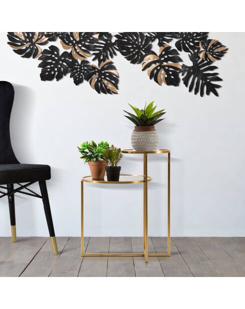 Petite table 2 niveaux dorée - 50x40x60.5 cm