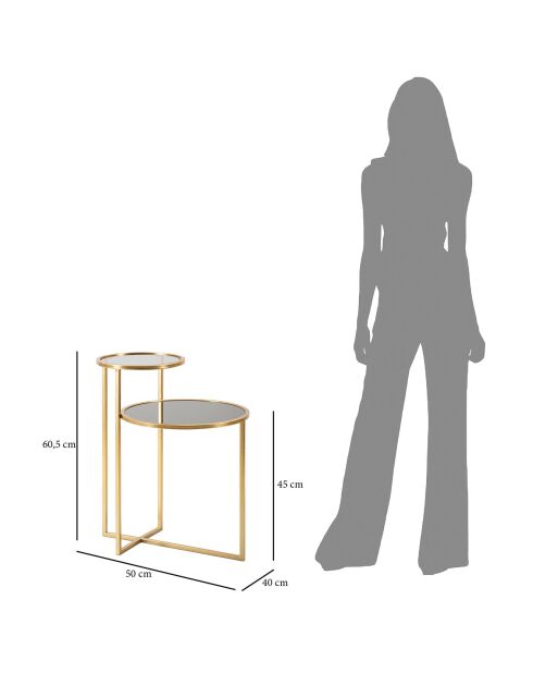 Petite table 2 niveaux dorée - 50x40x60.5 cm