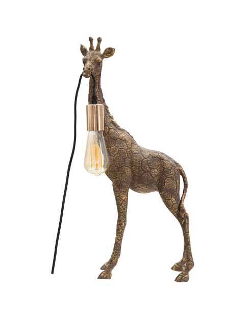 Lampada da tavolo dorata giraffa - 28x16x60 cm