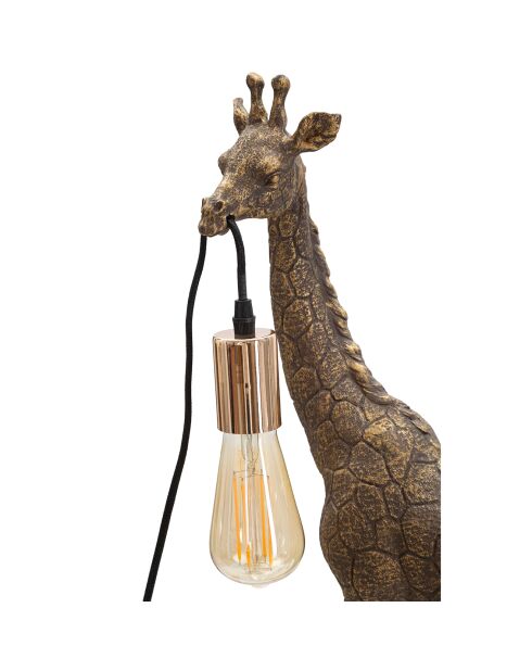 Lampada da tavolo dorata giraffa - 28x16x60 cm