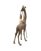 Lampada da tavolo dorata giraffa - 28x16x60 cm