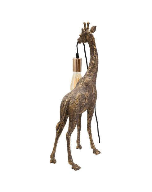 Lampada da tavolo dorata giraffa - 28x16x60 cm