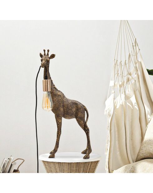 Lampada da tavolo dorata giraffa - 28x16x60 cm