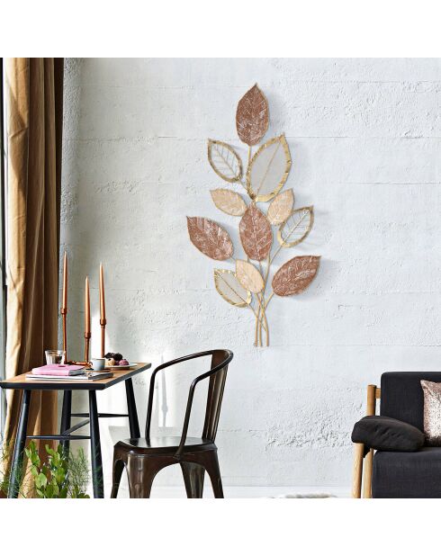Wanddekoration aus Eisen im Herbst, 66 x 5 x 116,8 cm, Orange