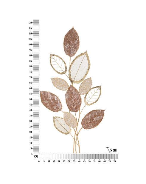 Wanddekoration aus Eisen im Herbst, 66 x 5 x 116,8 cm, Orange
