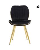 2 Chaises Paris noir/doré/blanc - 46x58x77 cm