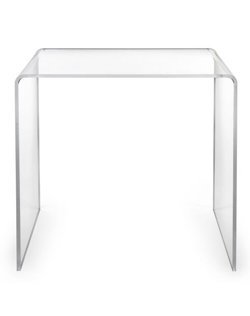 Table basse/chevet 80's transparente - 55x44x56 cm