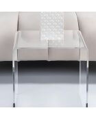 Table basse/chevet 80's transparente - 55x44x56 cm