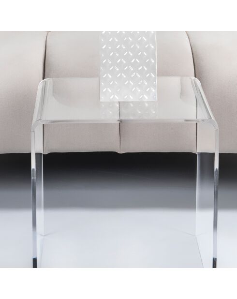 Table basse/chevet 80's transparente - 55x44x56 cm