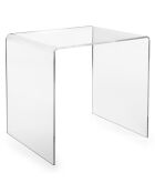Table basse/chevet 80's transparente - 55x44x56 cm