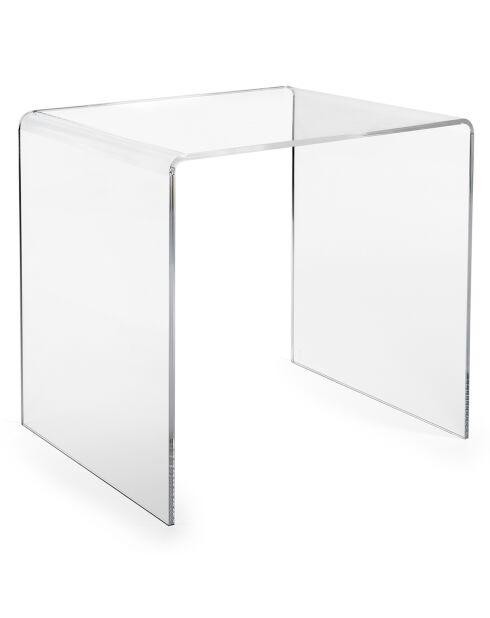 Table basse/chevet 80's transparente - 55x44x56 cm