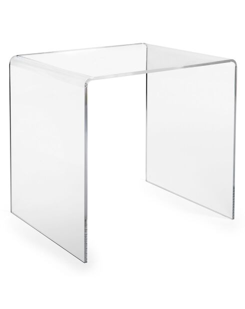Table basse/chevet 80's transparente - 55x44x56 cm