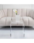 Table basse/chevet 80's transparente - 40x40x40 cm