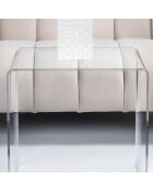 Table basse/chevet 80's transparente - 40x40x40 cm
