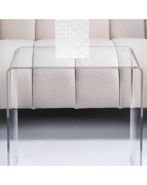 Mesita de café/mesita de noche transparente de los 80 - 40x40x40 cm