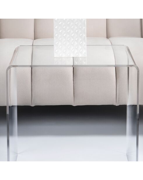 Table basse/chevet 80's transparente - 40x40x40 cm