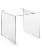 Table basse/chevet 80's transparente - 40x40x40 cm