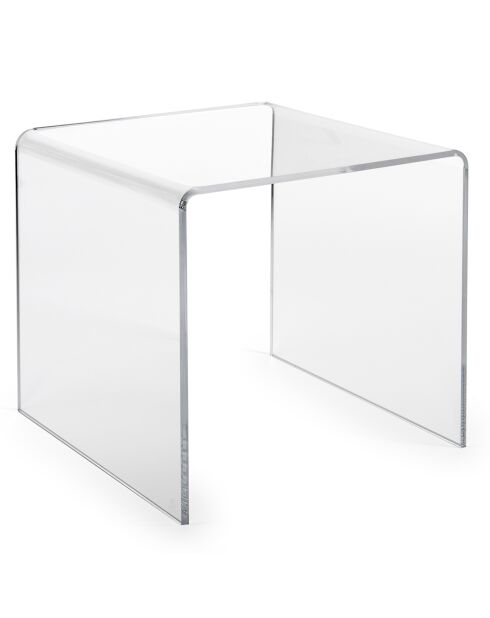 Table basse/chevet 80's transparente - 40x40x40 cm