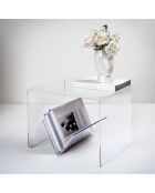 Table basse Zigozago transparente - 50x40x40 cm
